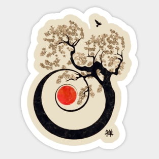 Bonsai Zen Spiral of life Sticker